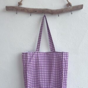 Bolsa cuadros morada