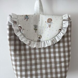 Mochila Guardería Cuadros Marrones